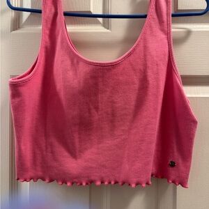 Roxy Vibrant Pink Ribbed Crop Top